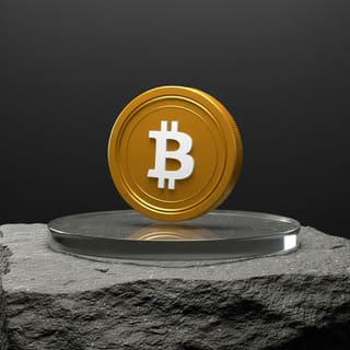 Digital currency value depicted through a golden Bitcoin BTC coin